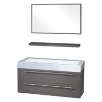 Differnz Force badkamermeubel 100cm 2 kraangaten antraciet met spiegel en planchet - thumbnail