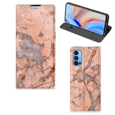 OPPO Reno4 Pro 5G | Standcase | Marmer Oranje OPPO Reno4 Pro 5G | Standcase | Marmer Oranje