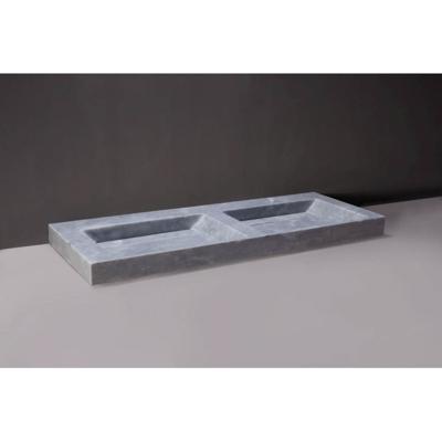 Wastafel Forzalaqua Bellezza Doppio Cloudy Marmer Gezoet 140,5x51,5x9 cm 2 Kraangaten