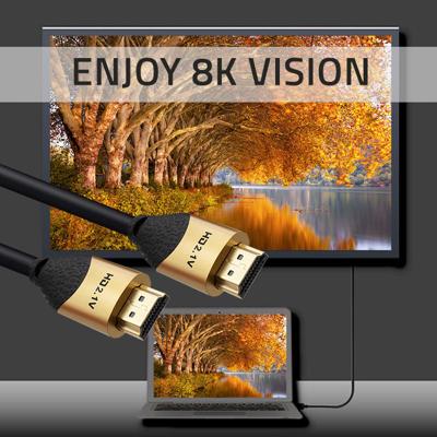 Qoltec 50356 HDMI v2.1-kabel Ultrahoge snelheid 8K | 60 Hz | 28AWG | GOUD | 3m