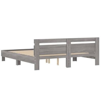 Bedframe met hoofdeinde bewerkt hout grijs sonoma 200x200 cm