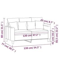 Tweezitsbank 120 cm stof donkergrijs - thumbnail