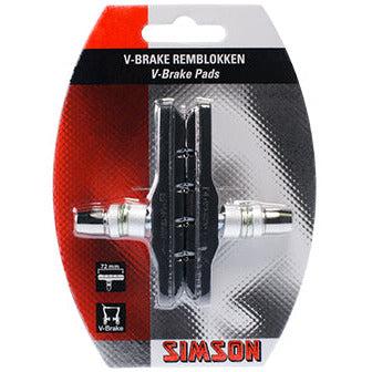 Simson Remblokken v-brake 72 x 12,5 mm zwart 2 stuks