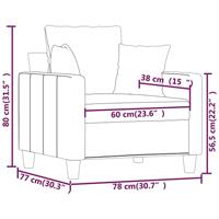 Fauteuil 60 cm stof crmekleurig - thumbnail