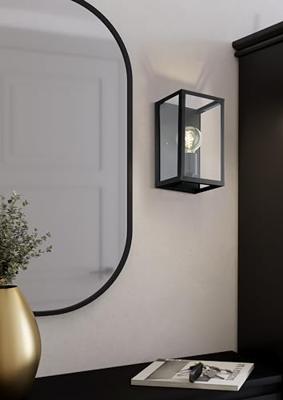 Eglo Wandlamp zw/helder 'charterhouse' Eglo Wandlamp zw/helder 'charterhouse'