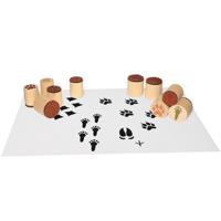 Houten stempels dierensporen0-dlg. set Maat: - thumbnail
