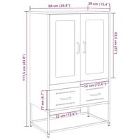 Hoge kast 68x39x111,5 cm staal antracietkleurig - thumbnail