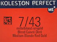 Wella Professionals Koleston Perfect Me+ Permanent Creme Colour 7/43 Medium Blonde Red Gold 60ml - thumbnail