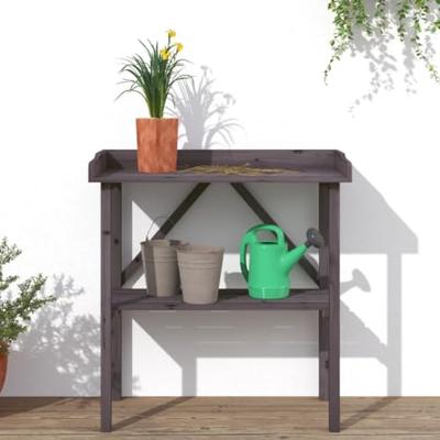 Plantentafel met schap 78x38x82,5 cm vurenhout grijs - thumbnail