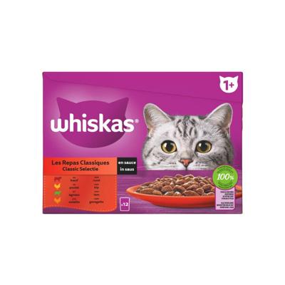 Classic Selectie in saus maaltijdzakjes multipack 12x85g dierensnack I Whiskas - Whiskas Classic Selectie in saus maaltijdzakjes multipack 12x85g dierensnack I Whiskas - Whiskas