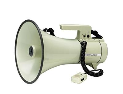 Monacor TM-35 Megafoon Met handmicrofoon, Met draagriem, Met geluiden