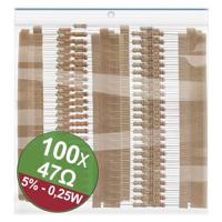 Quadrios 22P063 22P063 Koolfilmweerstand assortiment 47 Ω Axiaal bedraad 0.25 W 5 % 1 set(s) - thumbnail