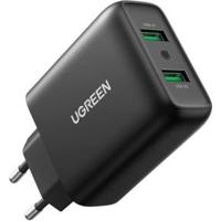 UGREEN 10216 Laadadapter 36 W USB 3.0 bus A, USB 3.0 bus A Zwart Binnen - thumbnail