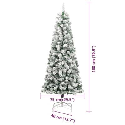 VidaXL Kunstmatige inklapbare kerstboom groen en wit 180 cm