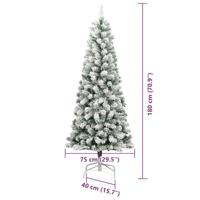 VidaXL Kunstmatige inklapbare kerstboom groen en wit 180 cm - thumbnail