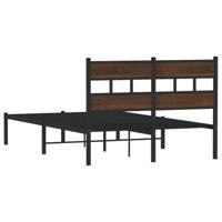Bedframe met hoofdbord zonder matras bruin eiken 120x190 cm - thumbnail