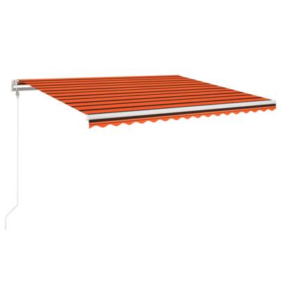 Luifel automatisch uittrekbaar 450x350 cm oranje en bruin