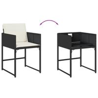 9-delige Tuinset poly rattan zwart - thumbnail