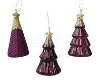 Kerstornament Boom Dark Mauve Assorti 1st - thumbnail