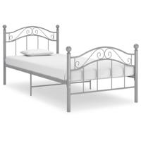 Bedframe metaal grijs 90x200 cm - thumbnail