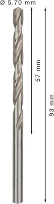 Bosch Accessories 2608585495 HSS Metaal-spiraalboor 5.7 mm Gezamenlijke lengte 93 mm Geslepen DIN 338 Cilinderschacht 10 stuk(s) - thumbnail