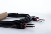 Cordial 14845 Jackplug Audio Aansluitkabel [2x Jackplug male 6,3 mm (mono) - 2x Jackplug male 6,3 mm (mono)] 3 m Zwart PVC-mantel, Tweelingkabel - thumbnail