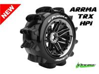 Louise ST-PADDLE Soft banden op black chrome velgen voor 1/8 Stadium Truck - 0 offset - thumbnail