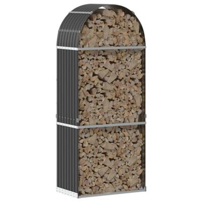 Haardhoutopslag 80x45x190 cm gegalvaniseerd staal antraciet - thumbnail