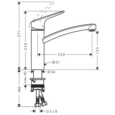 Hansgrohe Keuken mengkraan - logis ééngreeps 160 coolstart en eco click - thumbnail