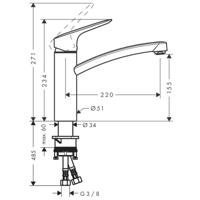Hansgrohe Logis keukenkraan 160 coolstart ecoclick chroom 71839000 - thumbnail