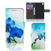 Sony Xperia Z3 Hoesje Orchidee Blauw - Cadeau voor je Moeder - thumbnail