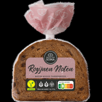 Brood van Soma Rozijnen Noten Bruin RoggeTarwebrood 400 g bij Jumbo - thumbnail