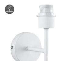 Home Sweet Home - Wandlamp Mati voor lampenkap - Wit - 10/10/18cm - rond - gemaakt van Metaal - geschikt voor E27 LED lichtbron - voor lampenkap met doorsnede max.20cm - thumbnail