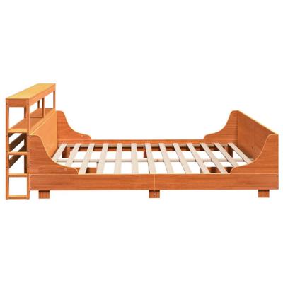 Bedframe zonder matras massief grenenhout wasbruin 200x200 cm