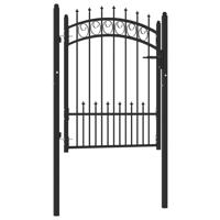 VidaXL Poort met speerpunten 100x125 cm staal zwart - thumbnail