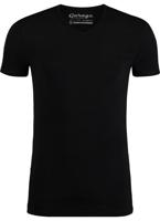 Garage Bodyfit T-shirt V-neck Basic T-shirts Black - thumbnail