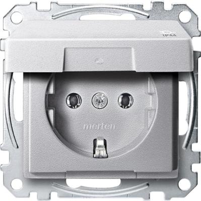 Merten MEG2314-0460 Wandcontactdoos System M Aluminium 1 stuk(s)