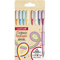 Uni-ball roller Signo Pastel, medium punt, geassorteerde kleuren, etui van 8 stuks - thumbnail