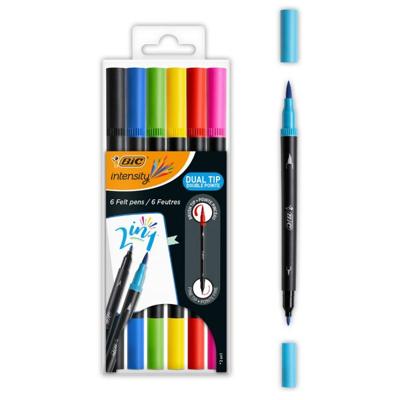 Set Viltstiften Bic Intensity Dual Tip Multicolour 6 Onderdelen