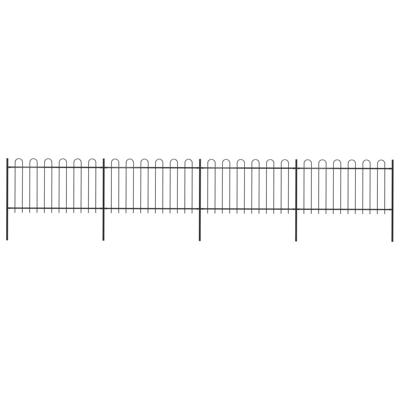 Tuinhek met ronde bovenkant 6,8x1 m staal zwart
