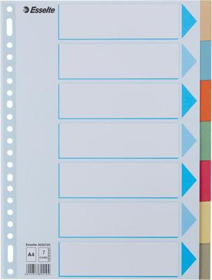 Esselte tabbladen voor ft A4 karton 7 tabs 23 perforatiegaten