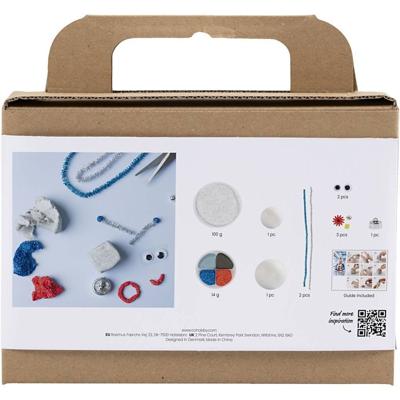 Creativ Company Mini hobbyset boetseren, robot, blauw, grijs, rood, 1 doos