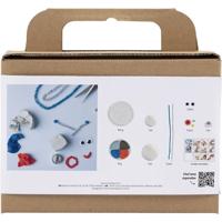 Creativ Company Mini hobbyset boetseren, robot, blauw, grijs, rood, 1 doos - thumbnail