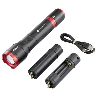 TOOLCRAFT Handlamp werkt op Li-ion oplaadbare batterij of batterijgevoed Verstelbaar, Instelbare puntgrootte, Met stroboscoopfunctie, Met USB-poort 1200 lm 6.5 TOOLCRAFT Handlamp werkt op Li-ion oplaadbare batterij of batterijgevoed Verstelbaar, Instelbare puntgrootte, Met stroboscoopfunctie, Met USB-poort 1200 lm 6.5