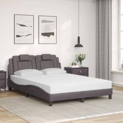 Bed met matras kunstleer grijs 160x200 cm - thumbnail