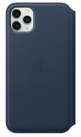 Apple leather Folio case iPhone 11 Pro Max Deep Sea Blue - thumbnail