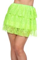 Party rok kant laagjes neon green - thumbnail