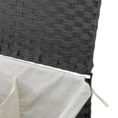 VidaXL Wasmand met 2 vakken 53x35x57 cm poly rattan grijs VidaXL Wasmand met 2 vakken 53x35x57 cm poly rattan grijs