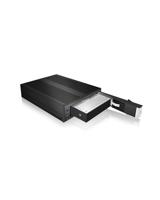 ICY BOX IB-176SSK-B EasySwap Harde schijf wisselframe voor 1x 3,5 inch HDD in 1x 5,25 inch inbouwsleuf, SATA III, ventilator, aluminium, zwart - thumbnail