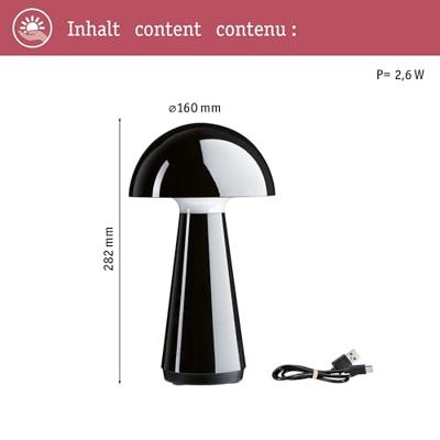 Paulmann 76994 Onzo LED-tafellamp voor buiten 2.6 W Warmwit Zwart